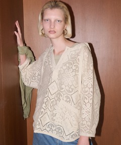 Indiaレースフーディブラウス