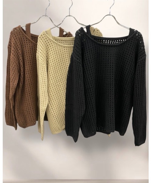 Alt due(オルトデュー)の「【Alt due/オルト デュー】メッシュニットプルオーバー タンクトップセット(ニット/セーター・レディース・ブラック/ベージュ/ブラウン・FREE)」の21枚目の写真