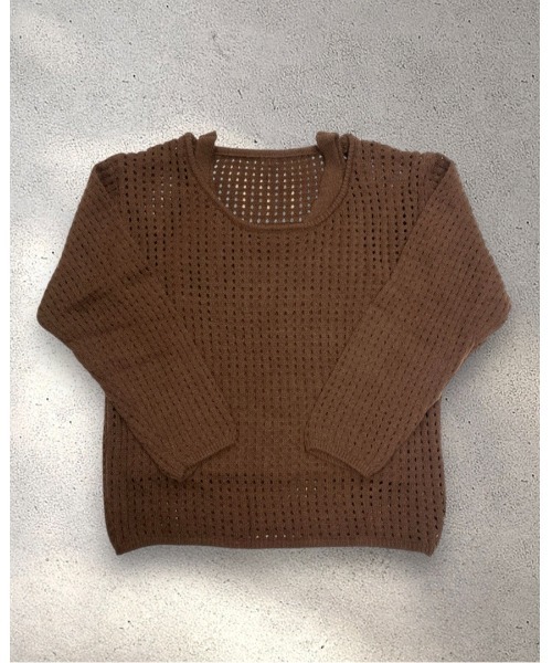 Alt due(オルトデュー)の「【Alt due/オルト デュー】メッシュニットプルオーバー タンクトップセット(ニット/セーター・レディース・ブラック/ベージュ/ブラウン・FREE)」の14枚目の写真