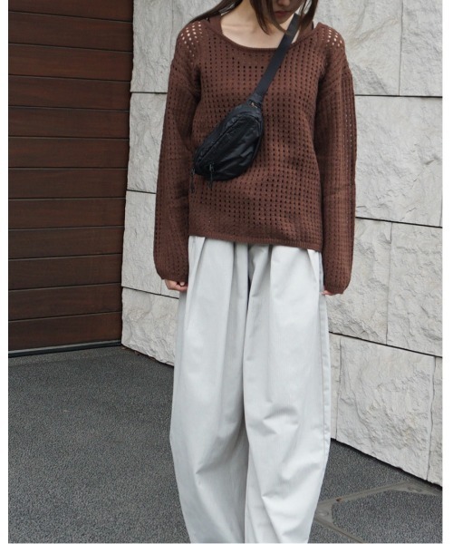 Alt due(オルトデュー)の「【Alt due/オルト デュー】メッシュニットプルオーバー タンクトップセット(ニット/セーター・レディース・ブラック/ベージュ/ブラウン・FREE)」の11枚目の写真