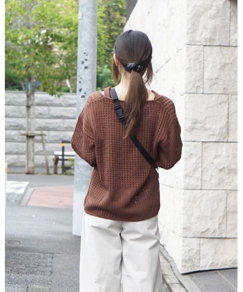 Alt due(オルトデュー)の「【Alt due/オルト デュー】メッシュニットプルオーバー タンクトップセット(ニット/セーター・レディース・ブラック/ベージュ/ブラウン・FREE)」の12枚目の写真