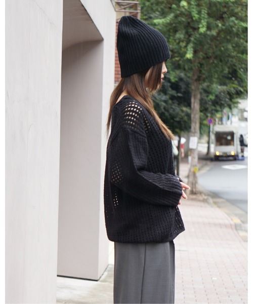 Alt due(オルトデュー)の「【Alt due/オルト デュー】メッシュニットプルオーバー タンクトップセット(ニット/セーター・レディース・ブラック/ベージュ/ブラウン・FREE)」の4枚目の写真