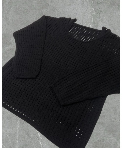 Alt due(オルトデュー)の「【Alt due/オルト デュー】メッシュニットプルオーバー タンクトップセット(ニット/セーター・レディース・ブラック/ベージュ/ブラウン・FREE)」の7枚目の写真