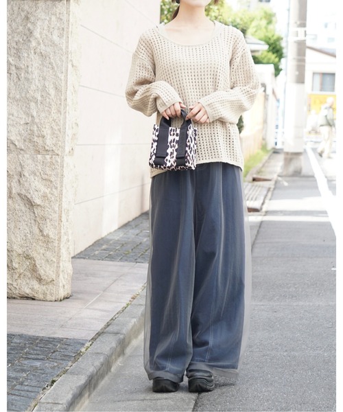 Alt due(オルトデュー)の「【Alt due/オルト デュー】メッシュニットプルオーバー タンクトップセット(ニット/セーター・レディース・ブラック/ベージュ/ブラウン・FREE)」の16枚目の写真