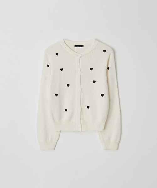RONRON(ロンロン)の「HEART PATTERN KNIT CARDIGAN IVORY(カーディガン/ボレロ・レディース・その他・FREE)」の1枚目の写真
