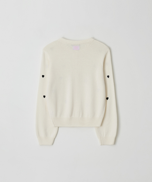 RONRON(ロンロン)の「HEART PATTERN KNIT CARDIGAN IVORY(カーディガン/ボレロ・レディース・その他・FREE)」の2枚目の写真