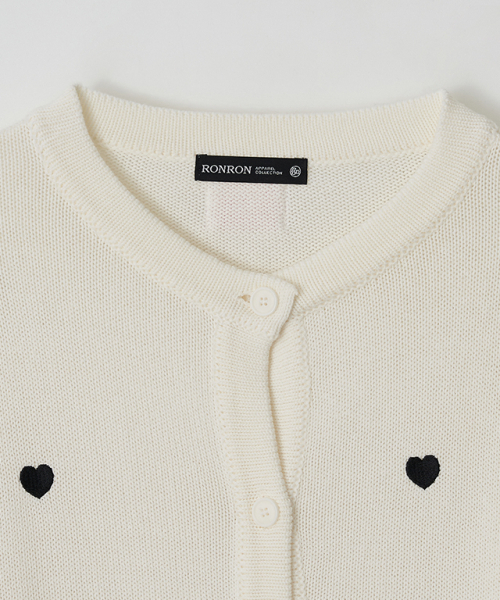 RONRON(ロンロン)の「HEART PATTERN KNIT CARDIGAN IVORY(カーディガン/ボレロ・レディース・その他・FREE)」の3枚目の写真