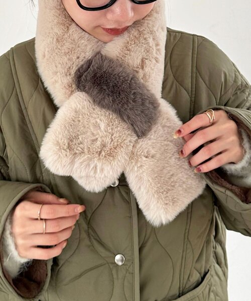 セール】バイカラーティペット（マフラー）｜DISCOAT（ディスコート