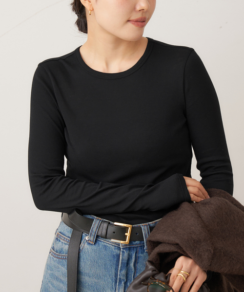 plage(プラージュ)の「FLORE FLORE / フローレフローレ OLIVIA LONGSLEEVE トップス(Tシャツ/カットソー・レディース・ブラック/アイボリー・FREE)」の13枚目の写真