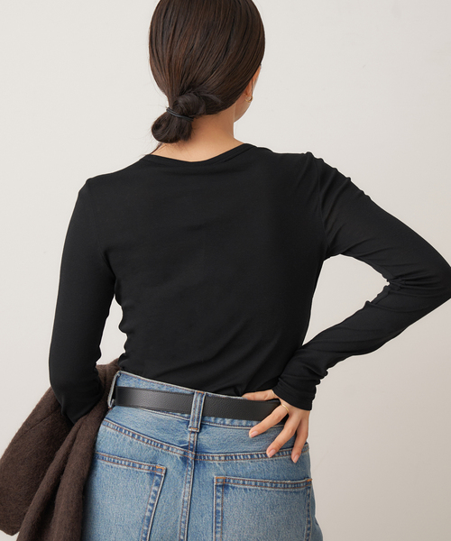 plage(プラージュ)の「FLORE FLORE / フローレフローレ OLIVIA LONGSLEEVE トップス(Tシャツ/カットソー・レディース・ブラック/アイボリー・FREE)」の16枚目の写真