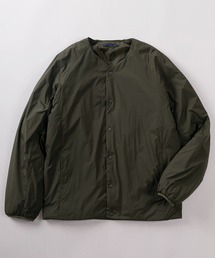 ノーカラージャケット（グリーン・カーキ/緑色系・ナイロン