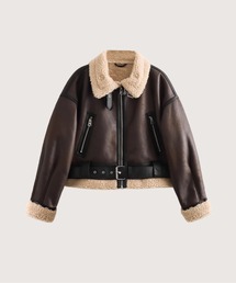 LA POMME jours(ラポミ・ジュール)のFaux Fur PU Belt Coat(ムートンコート)