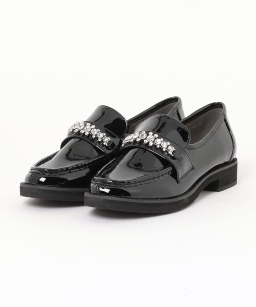 Bridget Birkin（ブリジットバーキン）の「【Bridget Birkin】ラインストーンローファー(51622B)（ローファー・レディース・ブラック/ブラック系その他・22.5/23.5/24/24.5/23）」の2枚目の写真