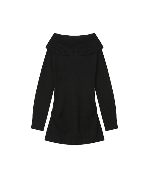 double button knit one piece BLACK（ワンピース）｜Miseki SEOUL