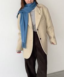 テーラードジャケット（ベージュ系・ウール・ニット）ファッション通販