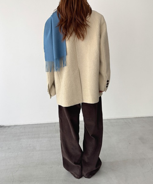 CANAL JEAN（キャナルジーン）の「diggity　ウールオーバージャケット（テーラードジャケット・レディース・ベージュ/ブラウン・ONE SIZE）」の7枚目の写真