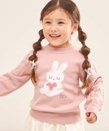 KP | mimiちゃん 袖ケーブル セーター 【ウォッシャブル】(ニット/セーター)