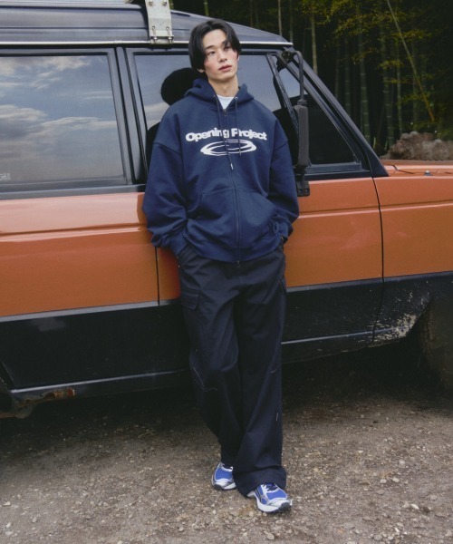Opening Project(オープニングプロジェクト)の「Identity Hoodie Zip-up / アイデンティティ ダブルジップフーディー(パーカー・メンズ・ネイビー・M/L)」の2枚目の写真