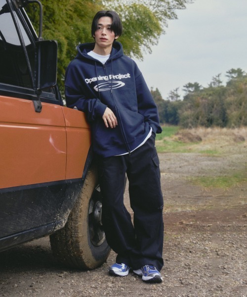 Opening Project(オープニングプロジェクト)の「Identity Hoodie Zip-up / アイデンティティ ダブルジップフーディー(パーカー・メンズ・ネイビー・M/L)」の4枚目の写真
