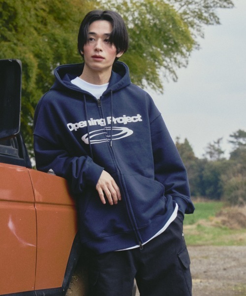 Opening Project(オープニングプロジェクト)の「Identity Hoodie Zip-up / アイデンティティ ダブルジップフーディー(パーカー・メンズ・ネイビー・M/L)」の6枚目の写真