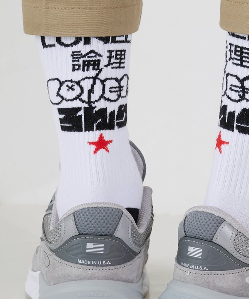 LONELY/論理(ロンリー)の「LONELY(論理)/ロンリー POP ART SOCKS バックプリント クルーソックス(ソックス/靴下・メンズ・ホワイト/ブラック・FREE)」の7枚目の写真