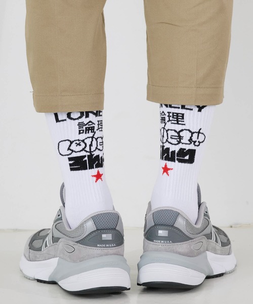 LONELY/論理(ロンリー)の「LONELY(論理)/ロンリー POP ART SOCKS バックプリント クルーソックス(ソックス/靴下・メンズ・ホワイト/ブラック・FREE)」の9枚目の写真