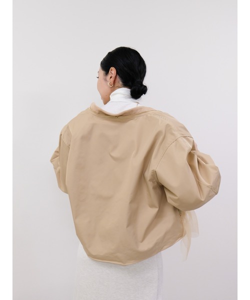 DOLLUPOOPS（ドールアップウップス）の「チュールミックスMA-1ブルゾン（MA-1・レディース・カーキ/ライトベージュ/ブラック/グリーン・FREE）」の22枚目の写真