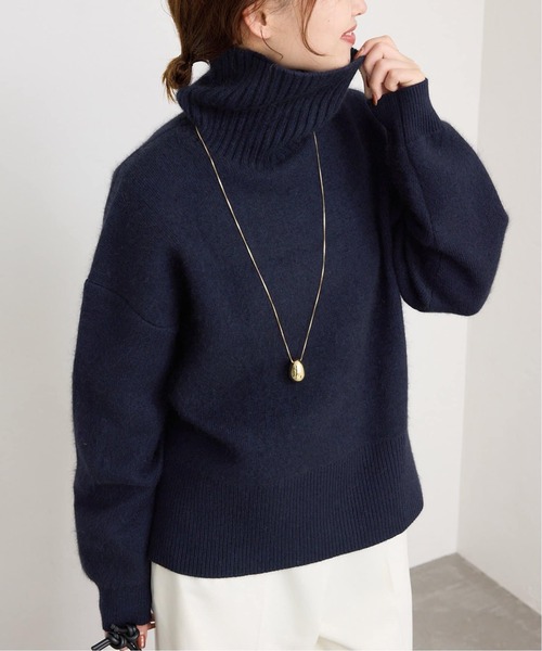 追加》ウォッシャブルファーリーダブルフェイスタートルニット（ニット