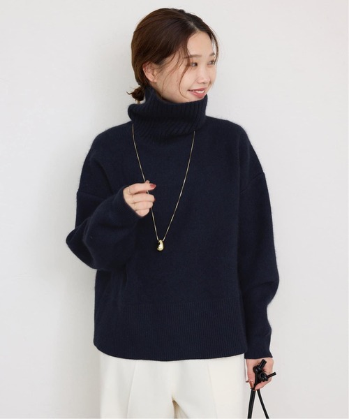 追加》ウォッシャブルファーリーダブルフェイスタートルニット（ニット