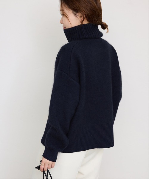 追加》ウォッシャブルファーリーダブルフェイスタートルニット（ニット