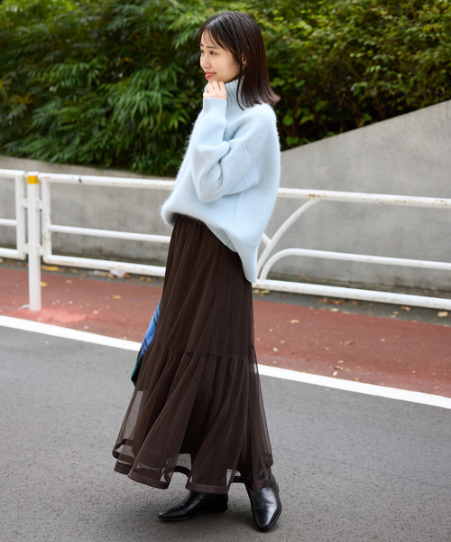 SLOBE IENA ウォッシャブル ファーリーダブルフェイス タートルニット SLOBE IENA｜《追加》ウォッシャブルファーリーダブルフェイスタートル