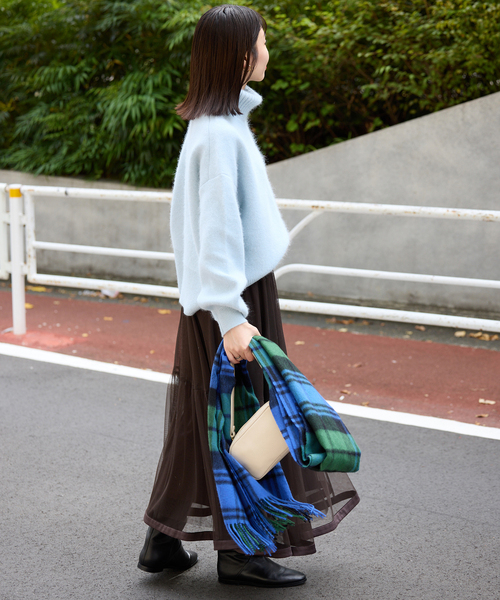 タグ付き未使用 スローブイエナ　ウォッシャブルファーリーダブルフェイスタートル スローブイエナ】 ウォッシャブルファーリーダブルフェイスタートルニット