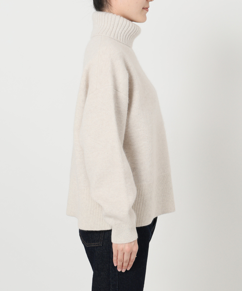 追加》ウォッシャブルファーリーダブルフェイスタートルニット（ニット