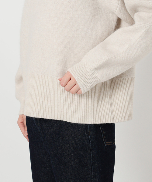 追加》ウォッシャブルファーリーダブルフェイスタートルニット（ニット