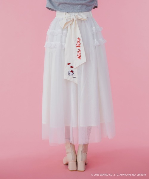 HELLO KITTY】ハローキティコラボ リボン付き ボリュームチュール