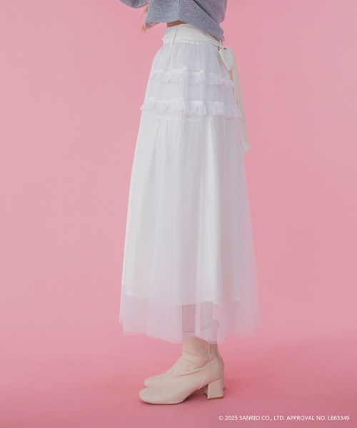 sanrio(サンリオ)の「【HELLO KITTY】ハローキティコラボ リボン付き ボリュームチュールスカート(スカート・レディース・レッド/ホワイト・FREE)」の4枚目の写真