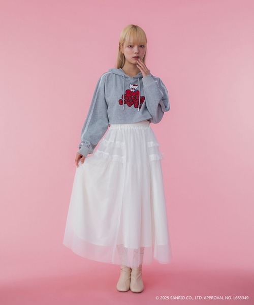 sanrio(サンリオ)の「【HELLO KITTY】ハローキティコラボ リボン付き ボリュームチュールスカート(スカート・レディース・レッド/ホワイト・FREE)」の6枚目の写真