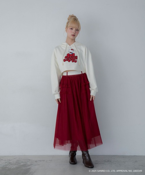 sanrio(サンリオ)の「【HELLO KITTY】ハローキティコラボ リボン付き ボリュームチュールスカート(スカート・レディース・レッド/ホワイト・FREE)」の13枚目の写真