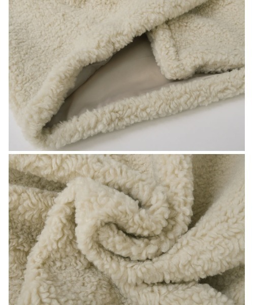 Re:EDIT（リエディ）の「[2025 WINTER PRE ORDER]オーバーサイズボアダブルミドルチェスターコート（チェスターコート・レディース・アイボリー/グレー/ブラウン/ベージュ・MEDIUM/LARGE）」の22枚目の写真