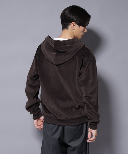 NANO universe（ナノユニバース）の「クロコ加工フリース ZIPパーカ（パーカー・メンズ・ブラック/ブラウン・M/L）」の5枚目の写真