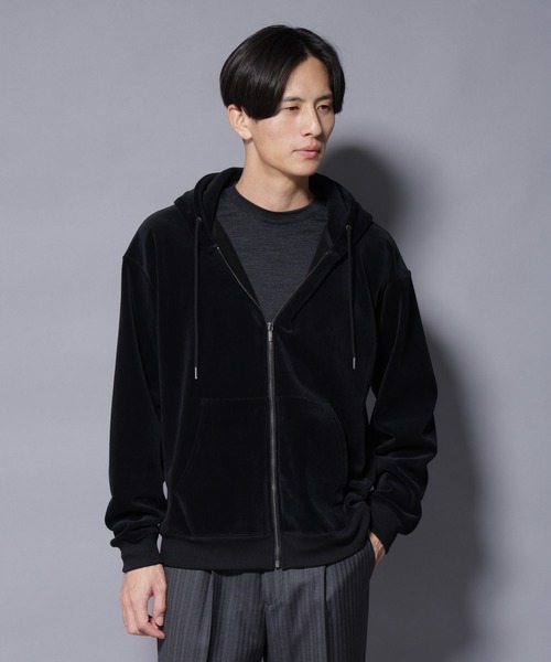 NANO universe（ナノユニバース）の「クロコ加工フリース ZIPパーカ（パーカー・メンズ・ブラック/ブラウン・M/L）」の10枚目の写真