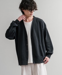 コットンタッチ裏起毛Vネックカーディガン