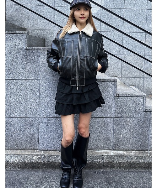 Vintage faux leather jacket【JD】（ブルゾン）｜Judin（ジュディン