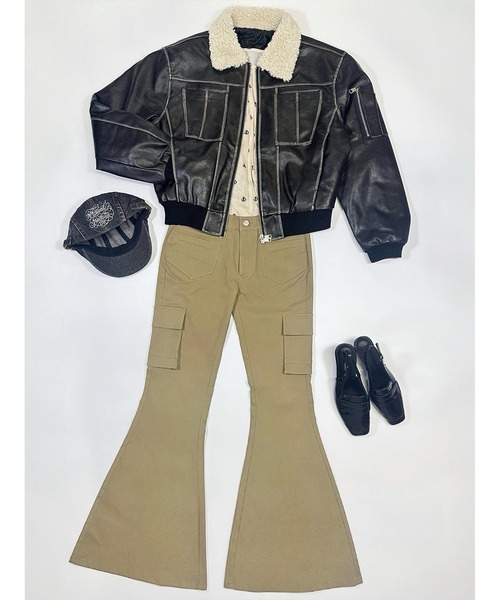 Vintage faux leather jacket【JD】（ブルゾン）｜Judin（ジュディン
