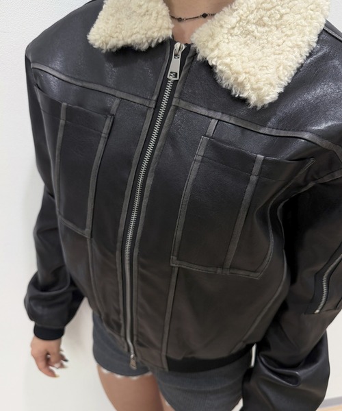 Vintage faux leather jacket【JD】（ブルゾン）｜Judin（ジュディン