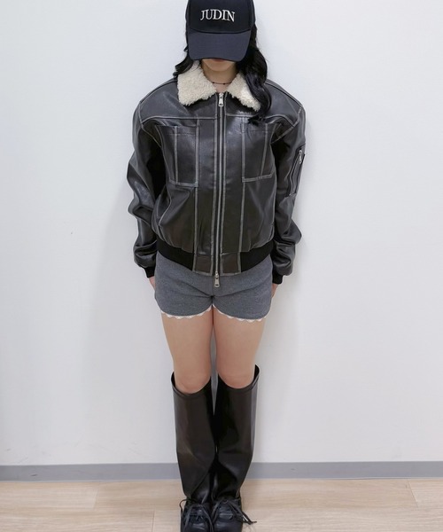 (^^) classic ジャケット ジュディン Vintage faux leather jacket【JD】（ブルゾン）｜Judin（ジュディン