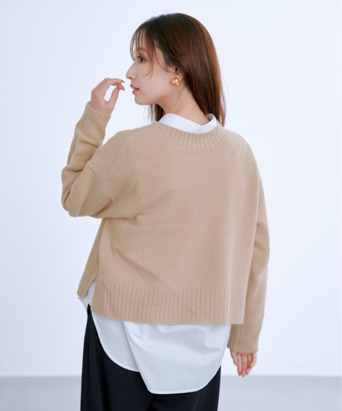 COHINA(コヒナ)の「ウールカシミヤボトルネックニット 【低身長・小柄女性】(ニット/セーター・レディース・ブルー/イエロー/ベージュ/レッド・ONE SIZE)」の5枚目の写真
