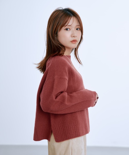 COHINA(コヒナ)の「ウールカシミヤボトルネックニット 【低身長・小柄女性】(ニット/セーター・レディース・ブルー/イエロー/ベージュ/レッド・ONE SIZE)」の8枚目の写真