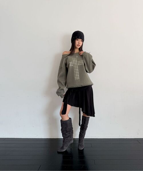 Midnight Move(ミッドナイトムーブ)の「ey cr beanie (olive)(ニットキャップ/ビーニー・レディース・その他・FREE)」の5枚目の写真