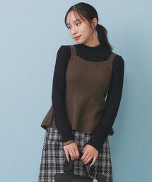 index | ペプラムニットキャミソール/アンサンブル対応【洗える】(タンクトップ)